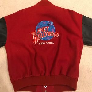 Vintage leather planet Hollywood jacket sz small
